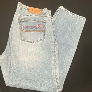Vtg 80 90's Guess Jeans Light Wash RETRO Streetwear Denim women jeans 32